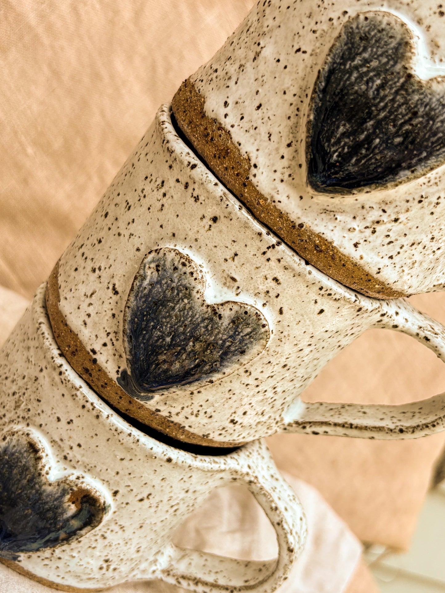 Handmade Mug, Navy Heart