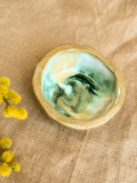 Handmade Platter & Dipping Dish, Green Envy