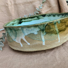 Load image into Gallery viewer, Handmade Dog Bowl, Green Boy
