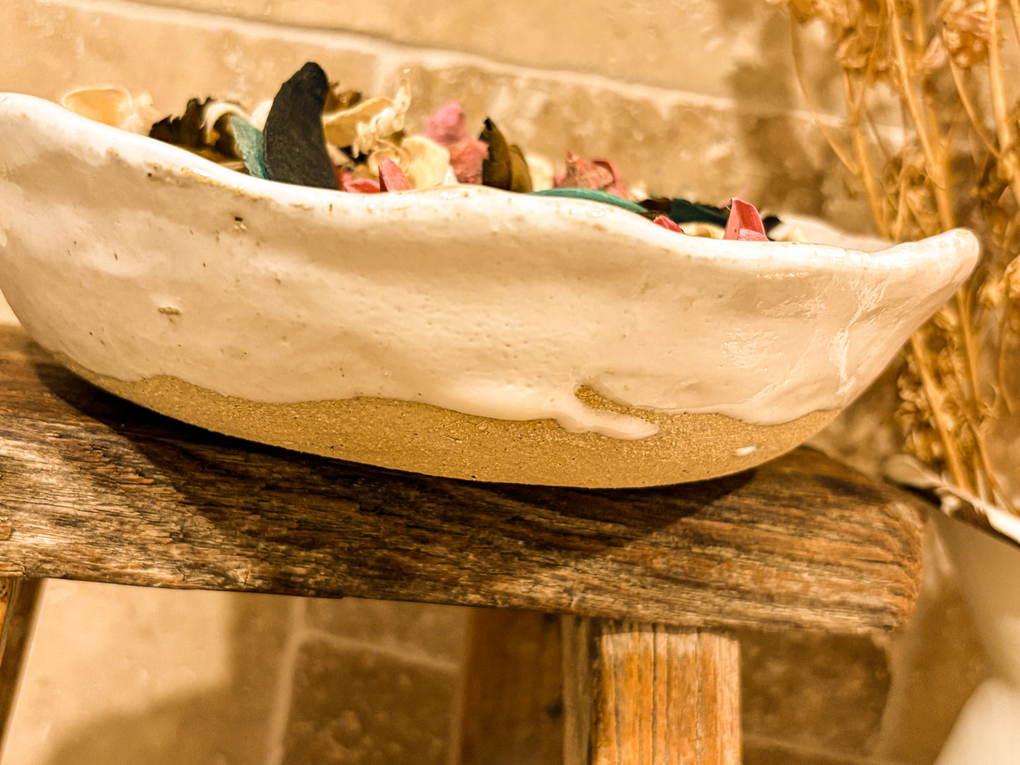 Rustic Plain White Bowl,Pot Pourri