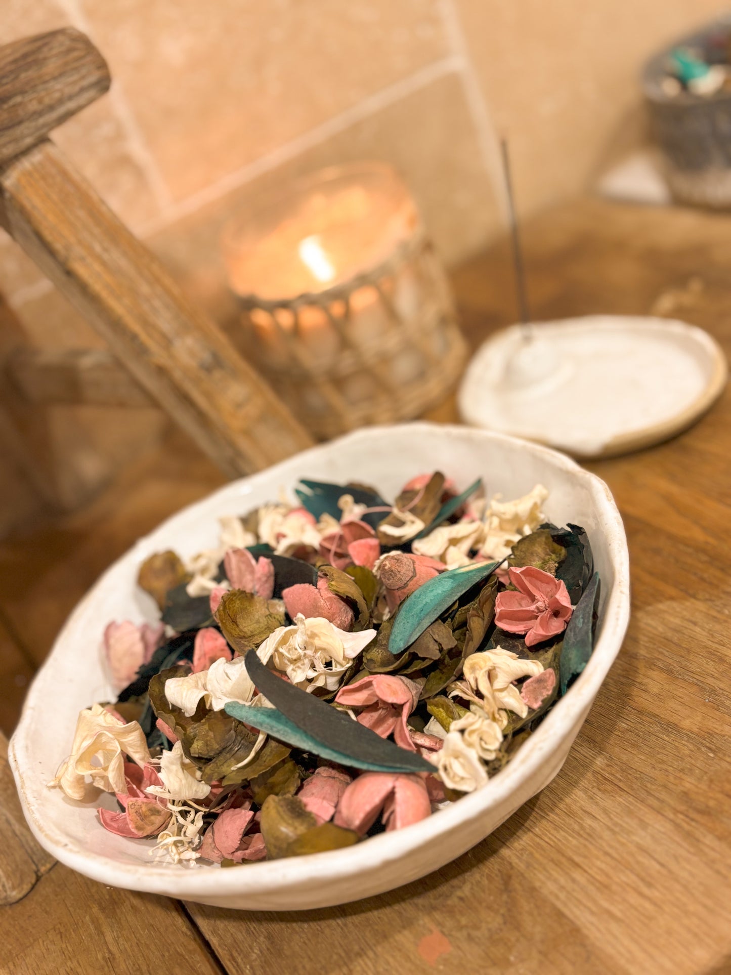 Rustic Plain White Bowl,Pot Pourri