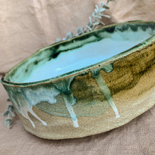 Load image into Gallery viewer, Handmade Dog Bowl, Green Boy
