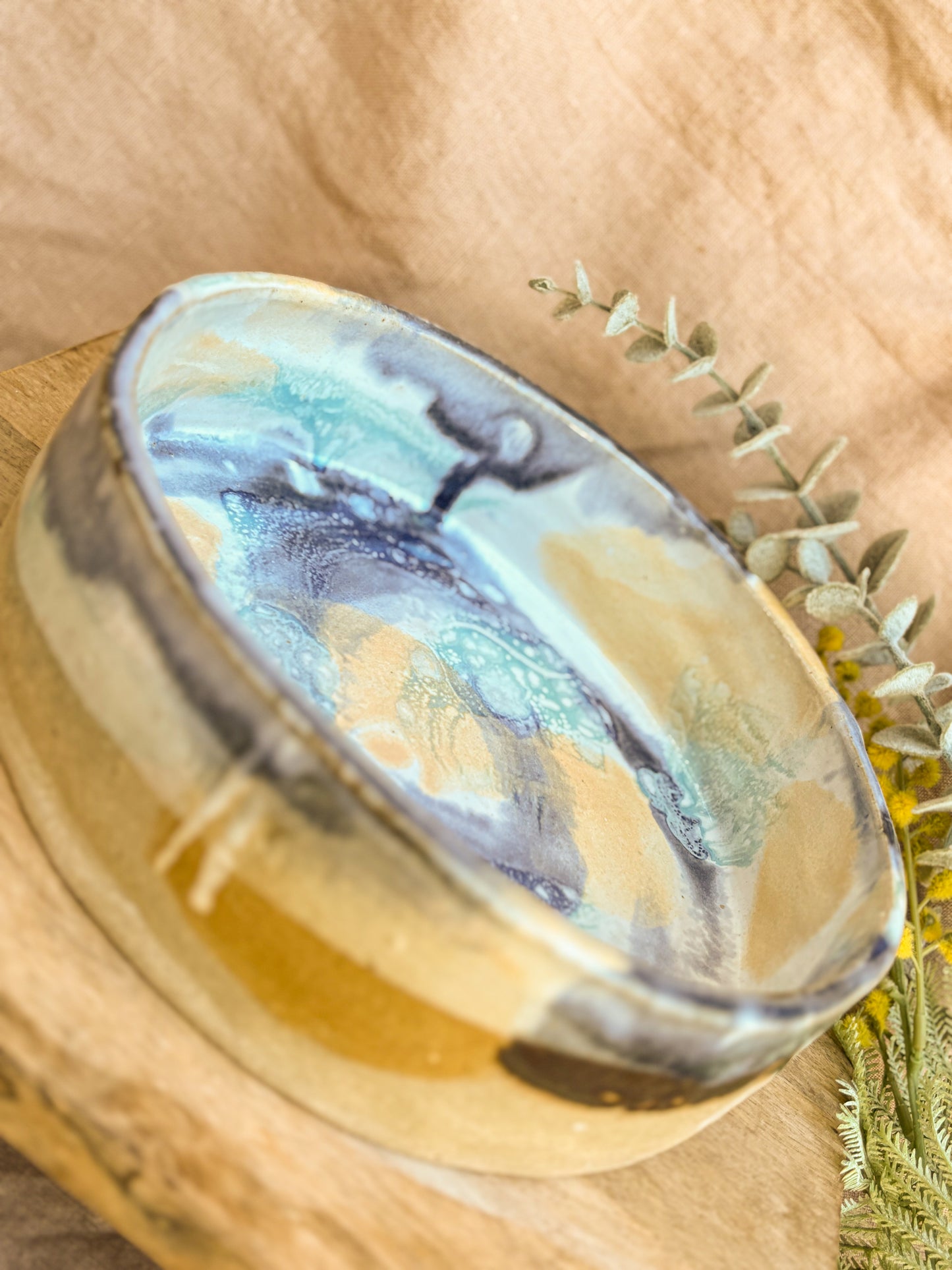 Handmade Dog Bowl, Blue Boy