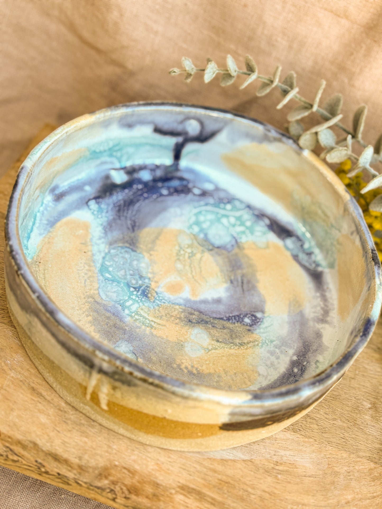 Handmade Dog Bowl, Blue Boy