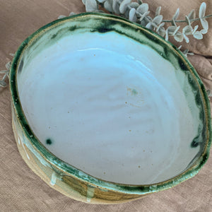 Handmade Dog Bowl, Green Boy