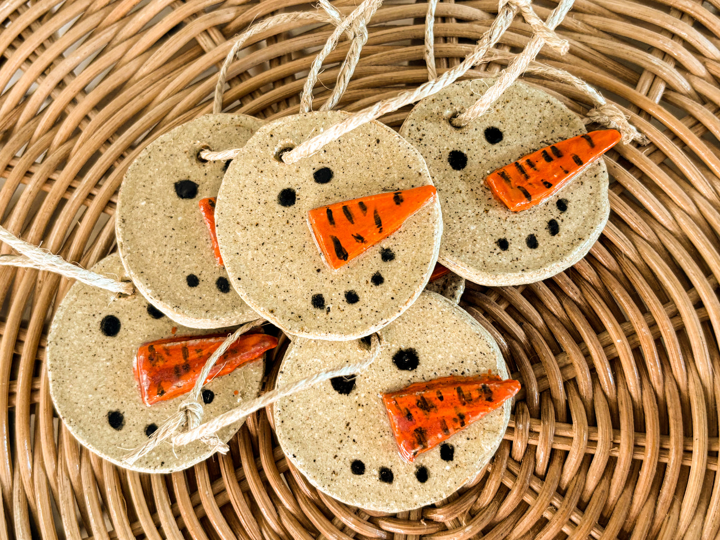 Handmade Christmas Snowman Face