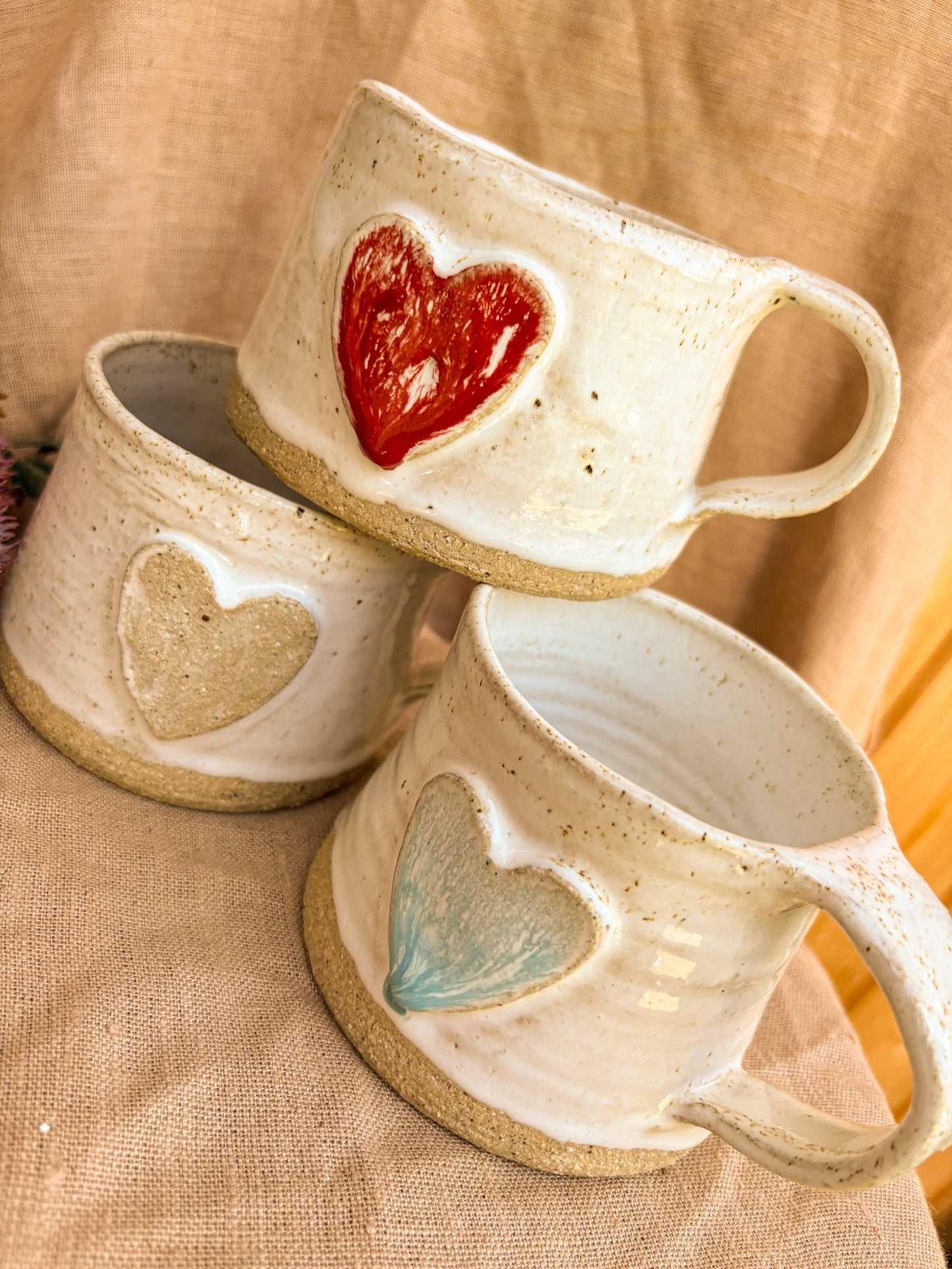 Handmade Mug, Neutral Heart