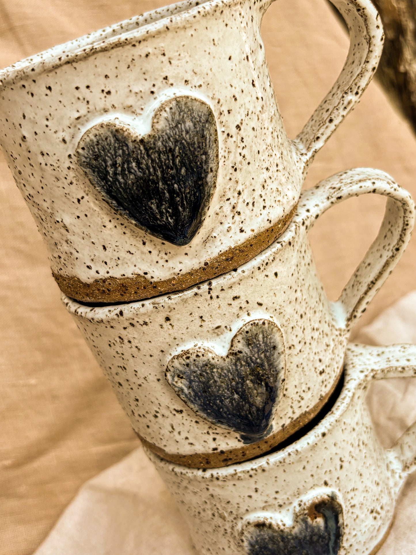 Handmade Mug, Navy Heart