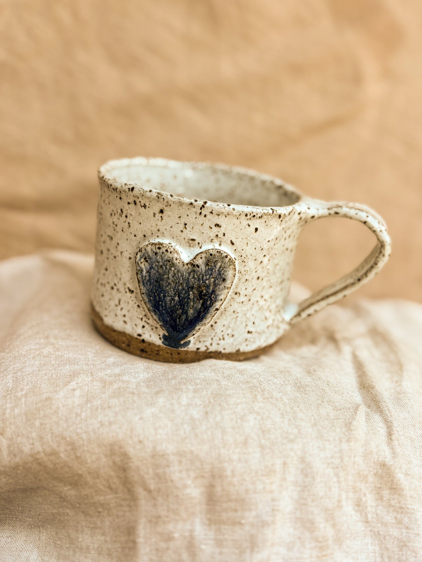 Handmade Mug, Navy Heart