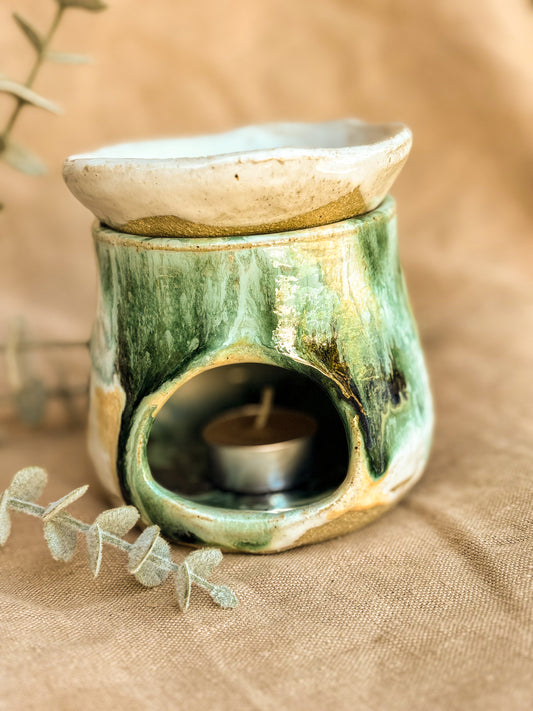 Handmade Oil Burner, Green Meadow