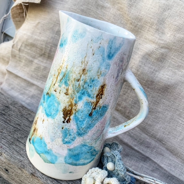 Handmade Jug, Bluey & Pinky