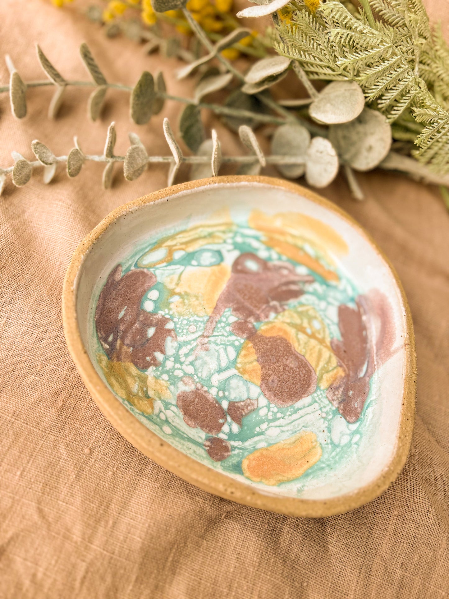 Low Edge Dish, Purple Mottled