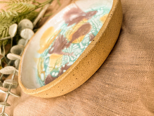 Low Edge Dish, Purple Mottled