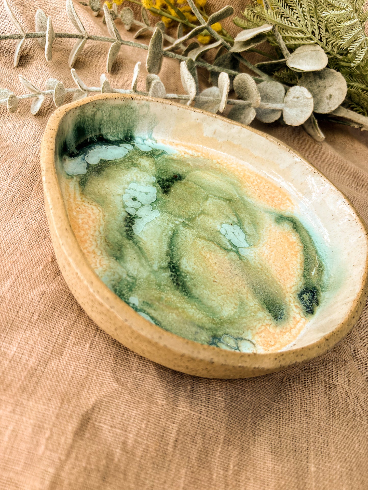 Low Edge Dish, Green Envy