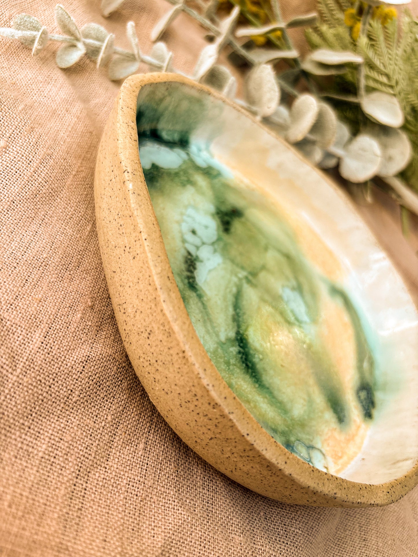 Low Edge Dish, Green Envy