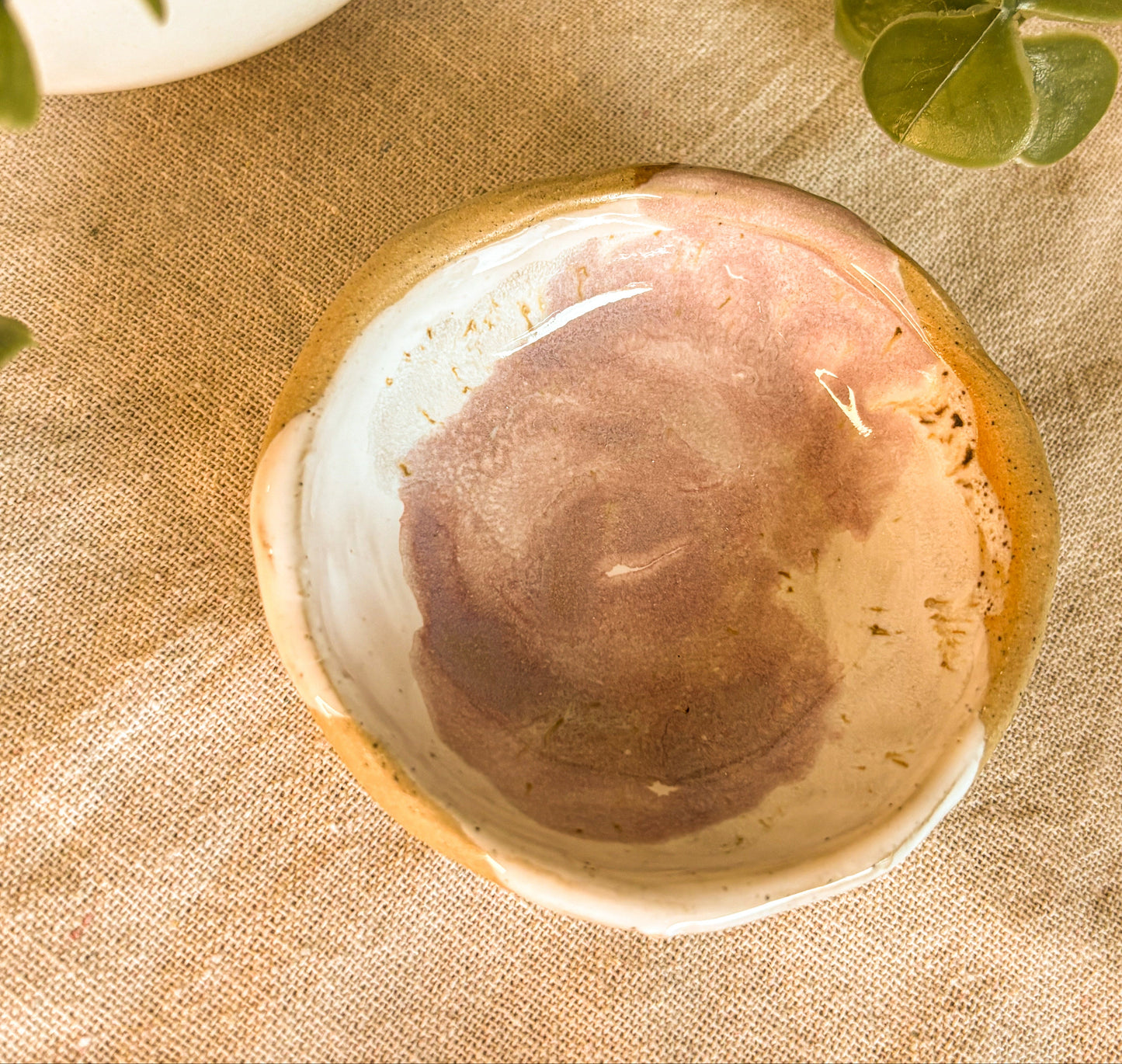 trinket dish with violet glaze