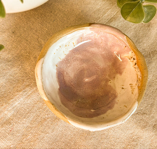 trinket dish with violet glaze