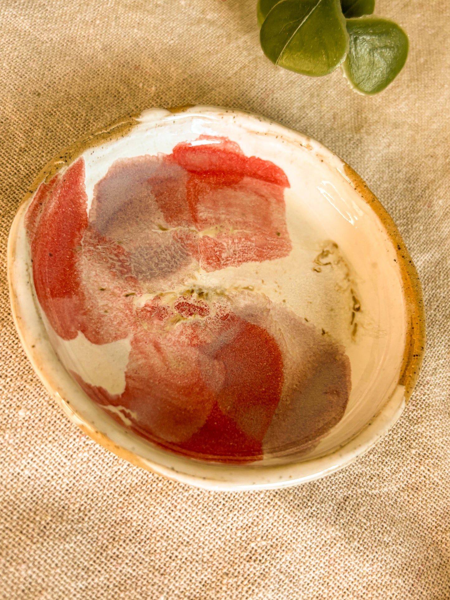 Handmade Small Trinket Dish, Rustic Rose