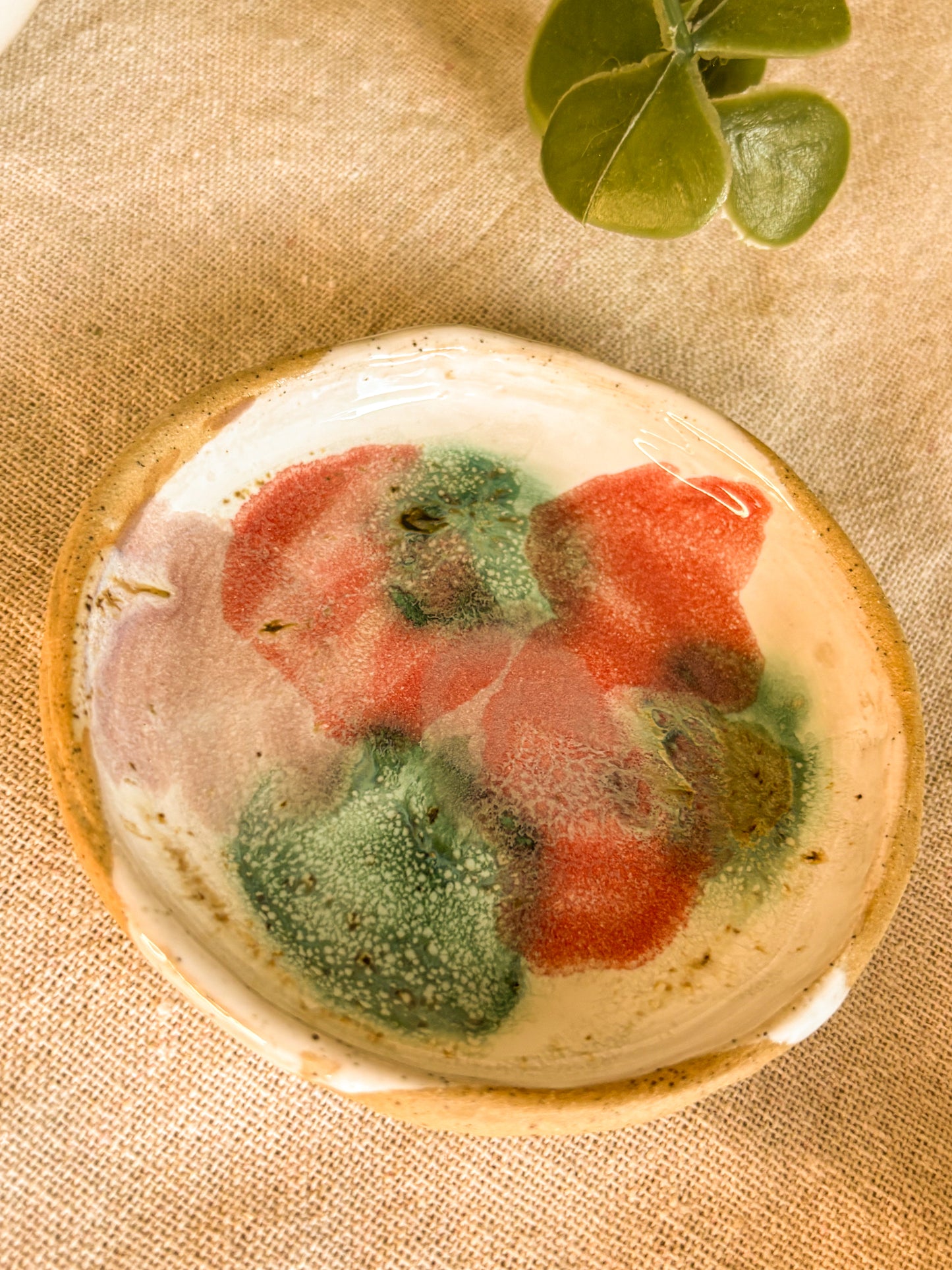 Handmade Small Trinket Dish, Spring Bouquet