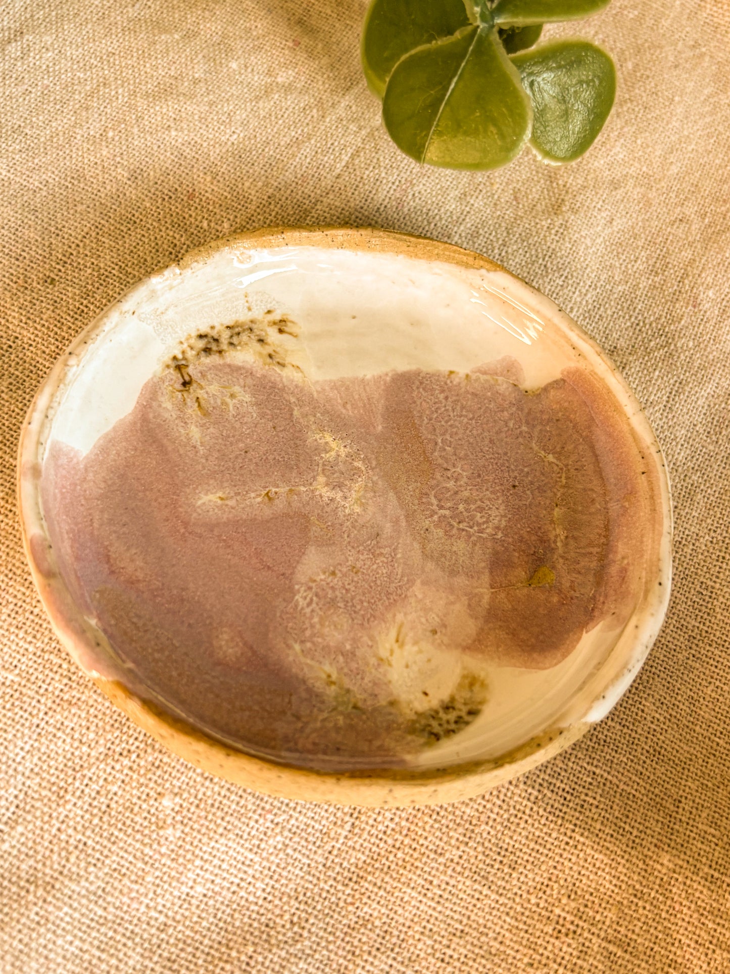 Handmade Small Trinket Dish, Violet Mocha