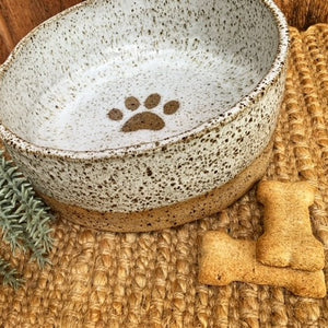 Dog Bowl - Speckled Paw Print