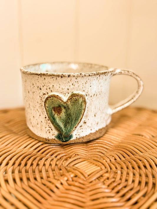 Handmade Mug, Green Heart