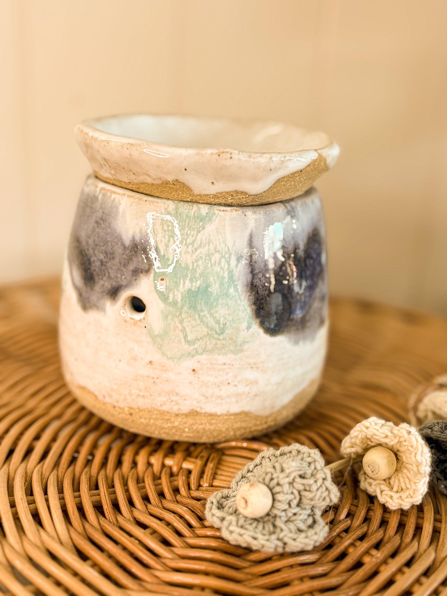 Handmade Oil Burner, Dark Blue