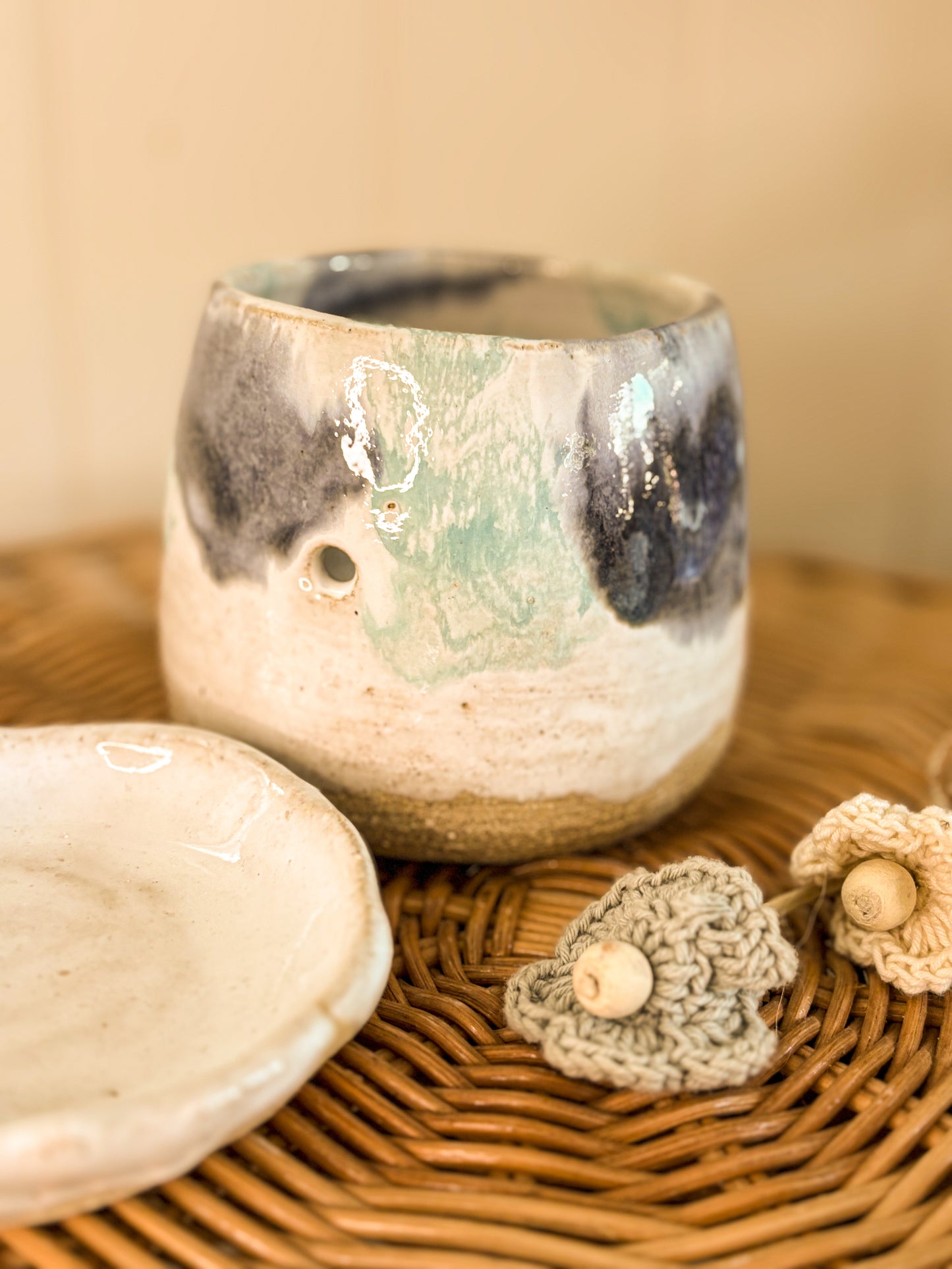 Handmade Oil Burner, Dark Blue