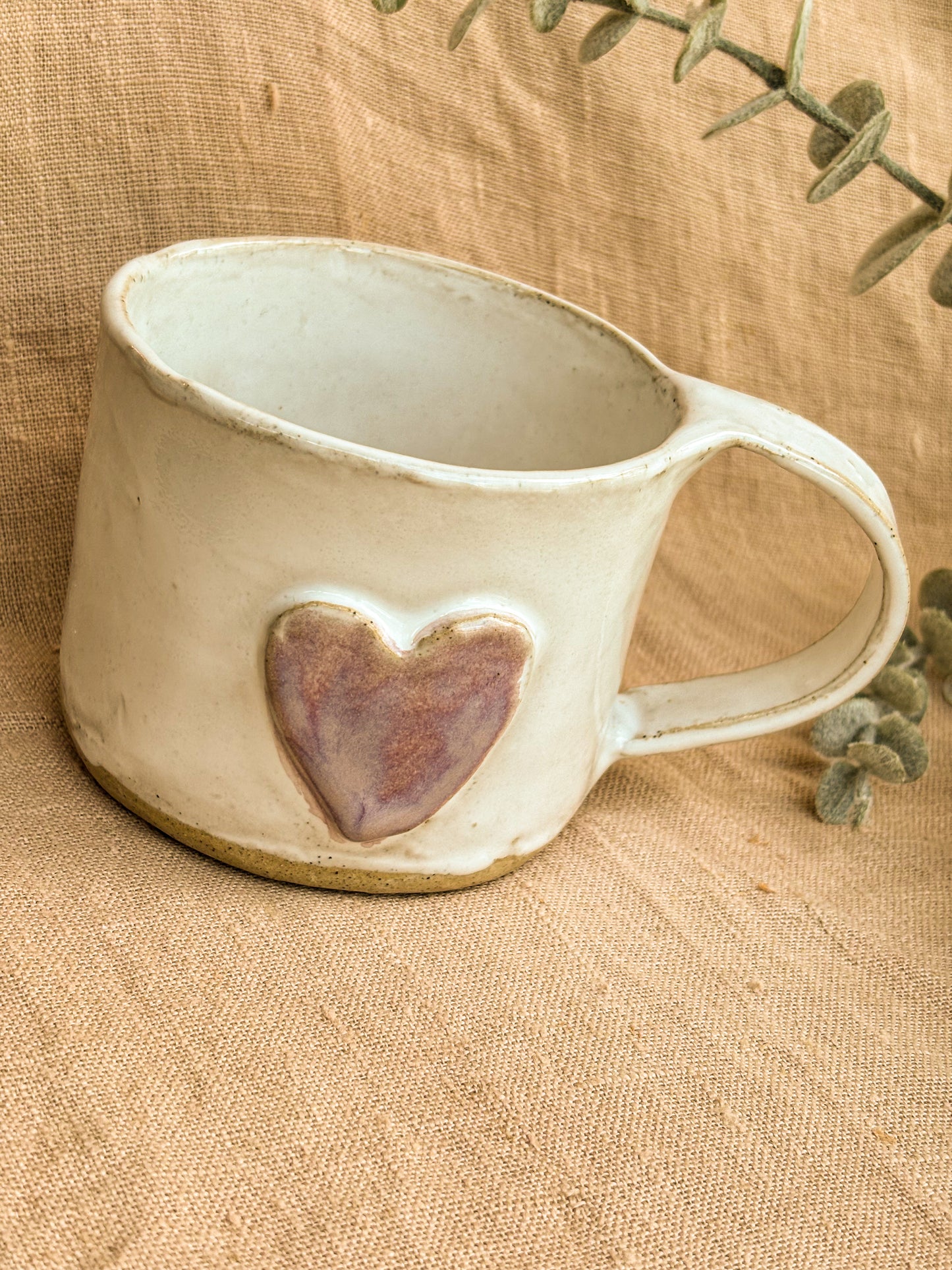 Handmade Mug, Purple Heart
