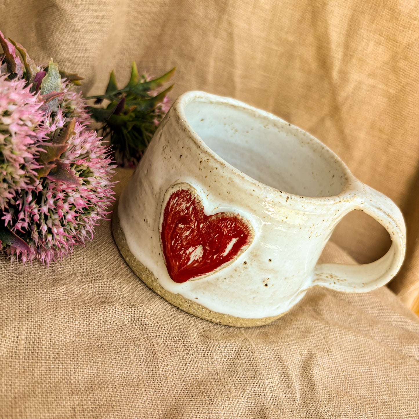 Handmade Mug, Red Heart