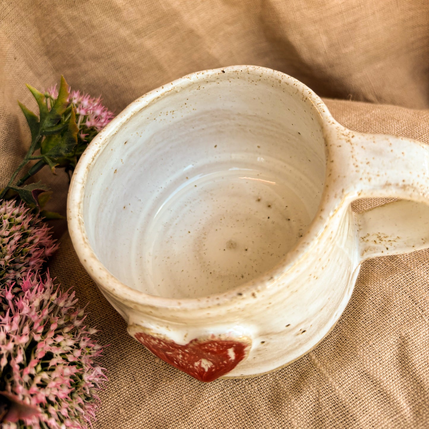 Handmade Mug, Red Heart