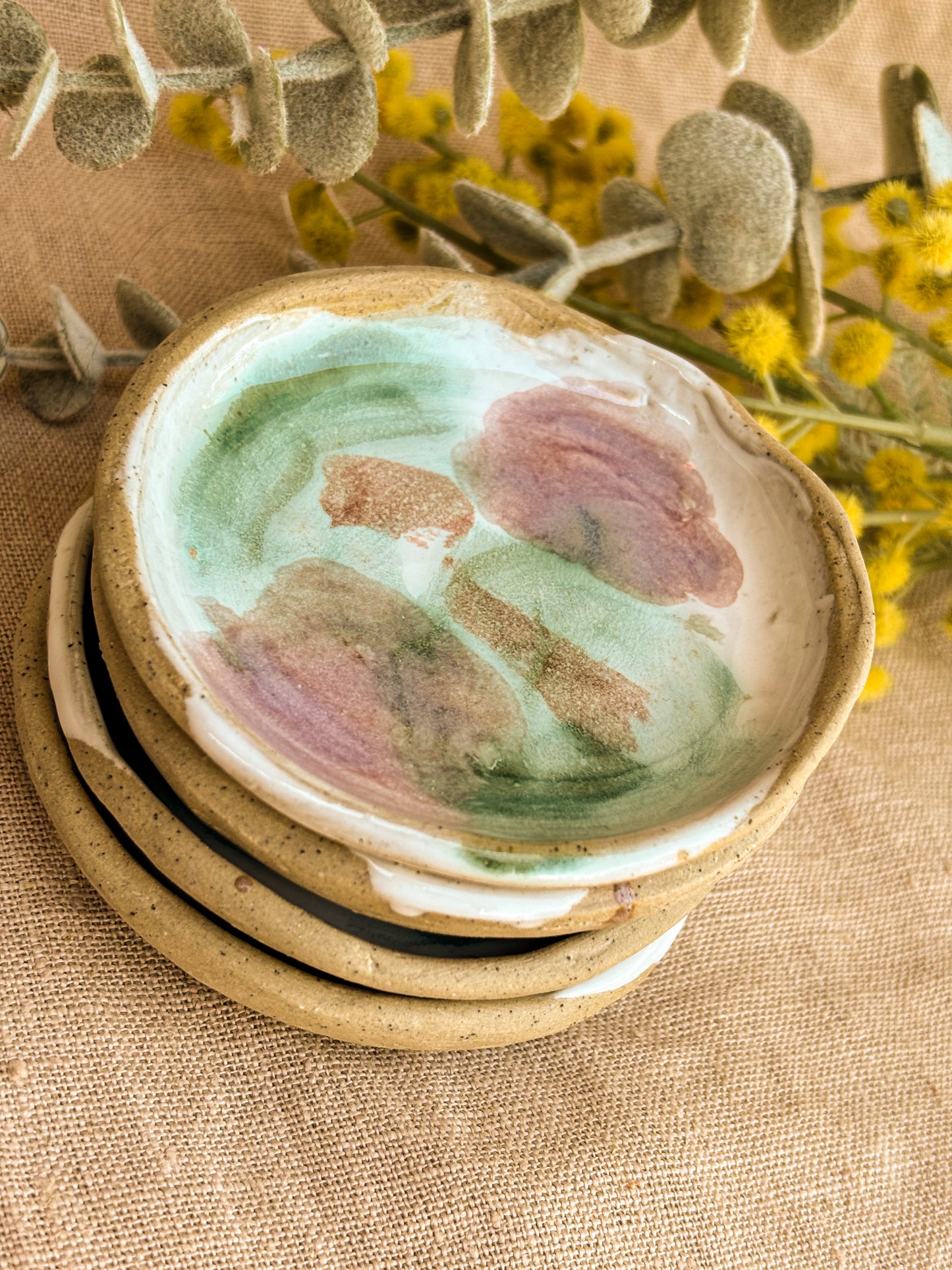 Handmade Small Trinket Dish, Orchard Moss