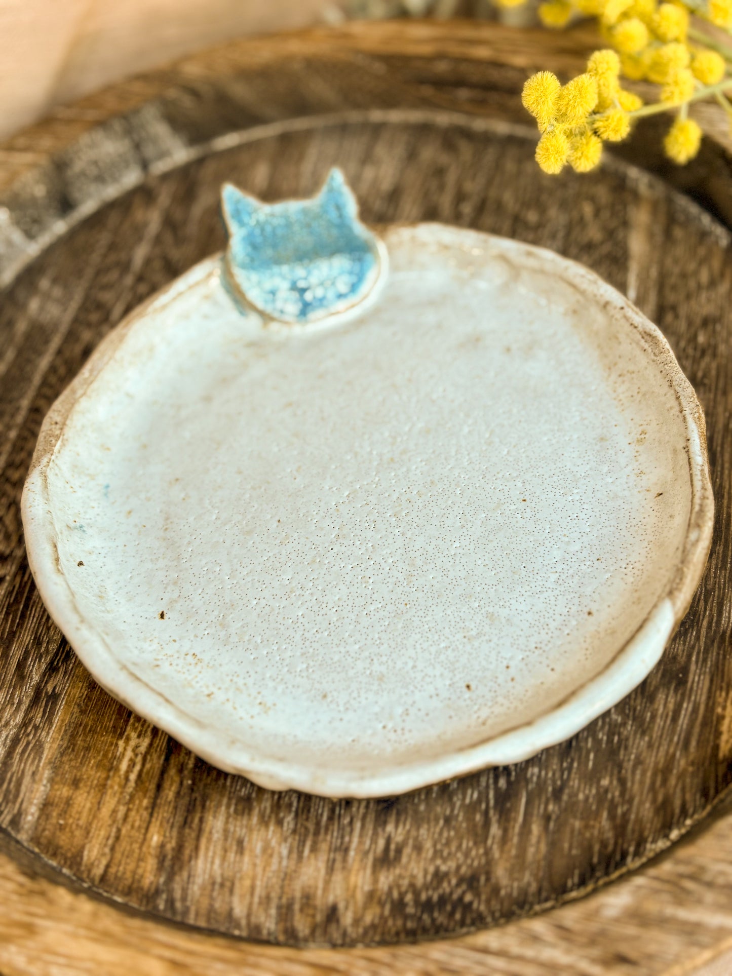 Handmade Cat Bowl - Blue Cat