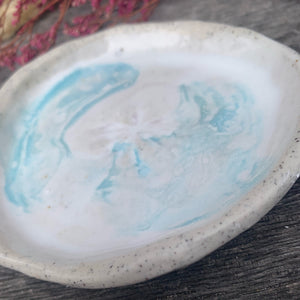 Trinket Dish, Blue Palm