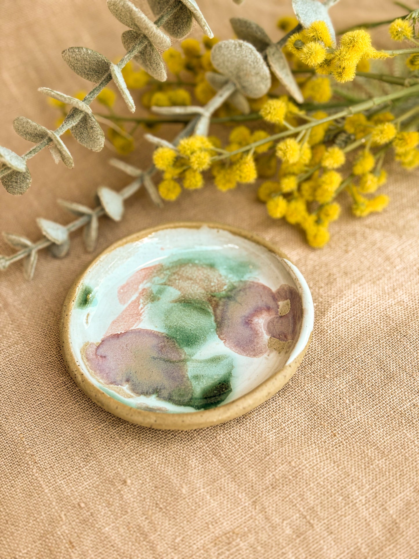 Handmade Small Trinket Dish, Orchard Moss